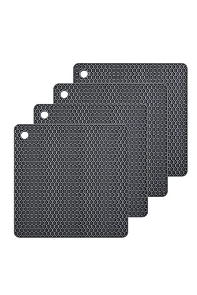 Generic Silicone Trivet Pot Mat for Countertop Trivest Pads Heat Resistant Table Placemats 4 Pack,Size:6.9x