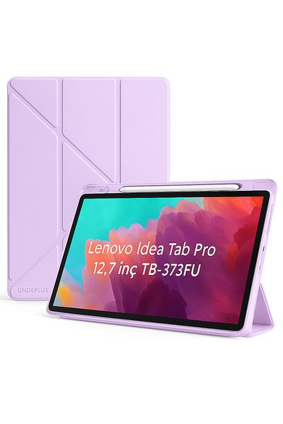 UnDePlus حافظة Lenovo Idea Tab Pro مقاس 12.7 بوصة TB-373FU ثلاثية الطي مع حجرة للقلم