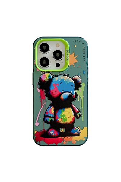 e-Eunoia Art Husa pentru Apple iPhone 15 Pro Max, Colorful Bear, Impact Safe,...