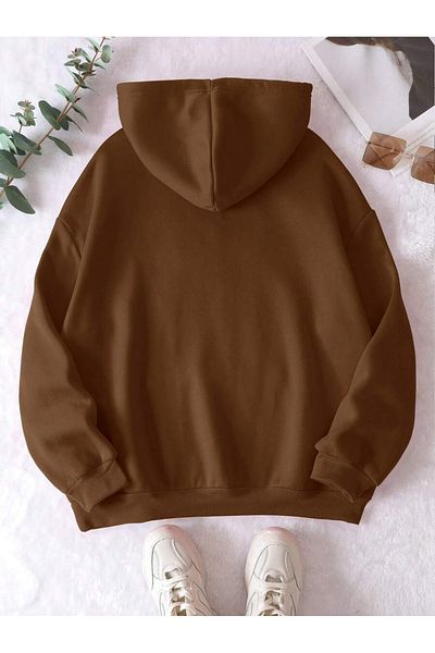 uyguntarz Unisex Leopard Heart Pattern Printed Oversize Sweatshirt