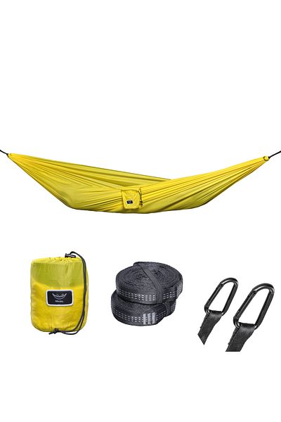 storeful Hikerjoy PRO hammock, 270x150 cm, two straps and two carabiners included, yellow