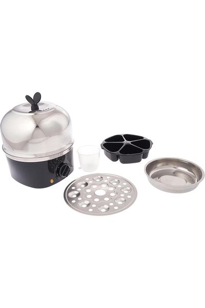 SKY TOUCH SKY-TOUCH Rapid Electric Egg Cooker: 9 Egg Capacity Rapid Egg Boiler with Timer Settings 304 Stainle