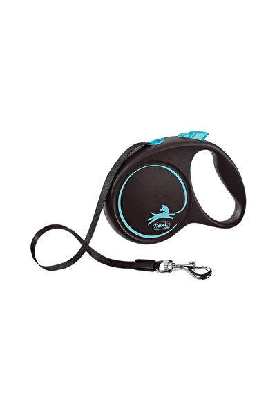 Flexi Black Design Şerit Otomatik Köpek Gezdirme Tasması 5mt Medium-Mavi