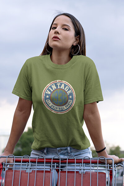 Butik Vintage εμπριμέ / Γυναικείο πολύχρωμο T-Shirt 100% Βαμβάκι Κανονική εφα...