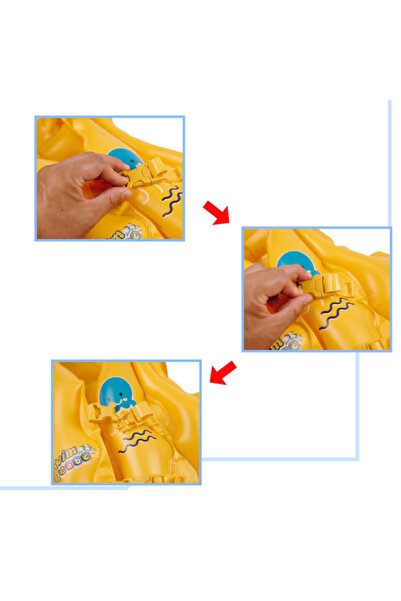 varioshop Inflatable life jacket for children 3-6 years, 3 chambers, orange with octopus, 5