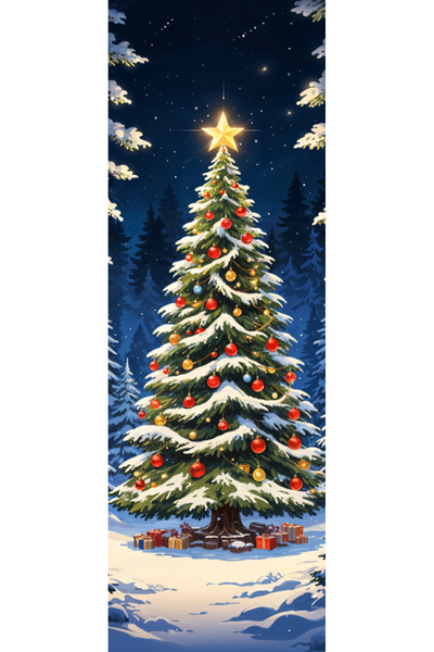 OEM Semn de Carte Craciun, 5x15 cm, 2 bucati, imprimeu festiv vintage