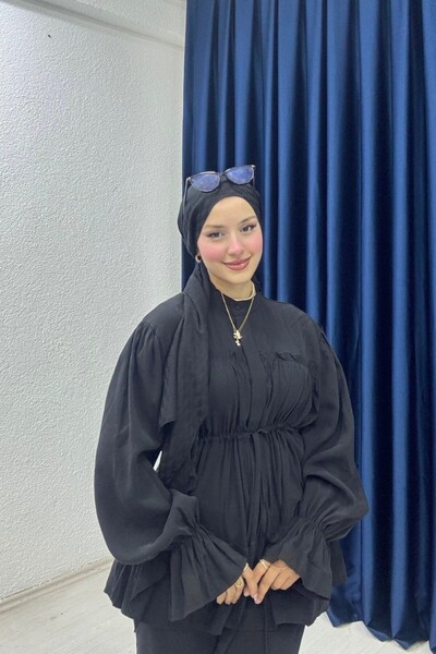 lurex moda Pleated trouser set