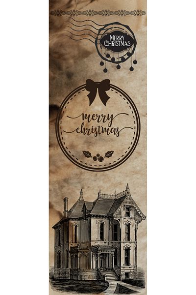 OEM Christmas Bookmark, 5x15 cm, 2 pieces, retro with snowflakes