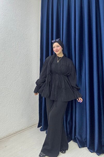 lurex moda Pleated trouser set