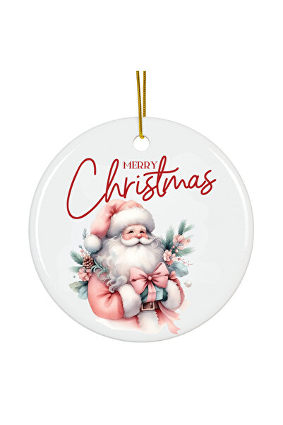 OEM Ornament Acrilic Craciun, 8 cm, decoratiune brad Santa
