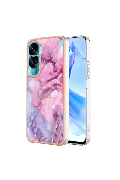 e-Eunoia Art Husa pentru Honor 90 Lite, Electroplating Marble, Elite Armor, Roz