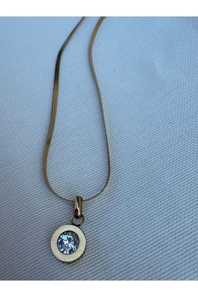 bijuxbymrv Steel Single Stone Necklace
