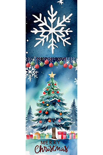 OEM Semn de Carte Craciun, 5x15 cm, 2 bucati, ilustratie clasica Mos Craciun