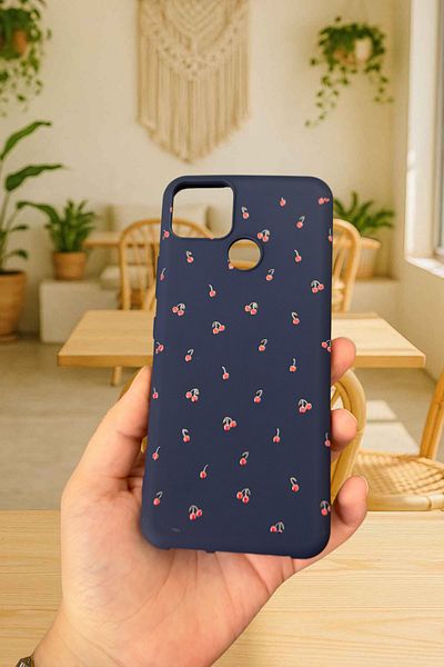 Vip Case Realme C25 - Mini Cherry Patterned Silicone Shock Absorbing Classic Protected Rubber Case277