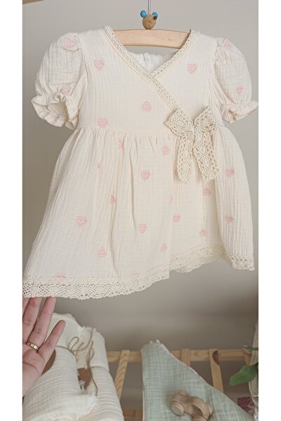 PURE BABY NATURA 9 ay Müslin Kumaş Bebek - Kız Çocuk Desenli Elbise