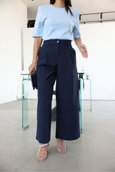 Özge Özgenç Wide Leg Pants with Waist Seat