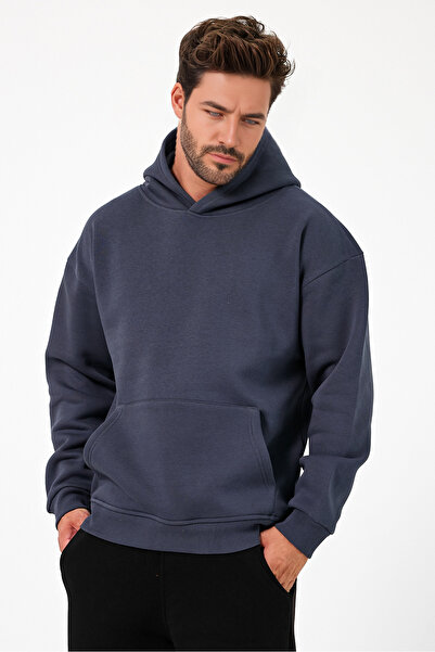 Windy Island Ανδρικό φούτερ oversized 100% βαμβακερό με μαλακή υφή Basic K με κουκούλα