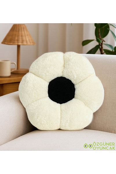 Özgüner Oyuncak Set of 2 Plush Daisy Pillows – Decorative and Comfortable Flower Pillows