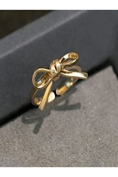 Alyas Aksesuar خاتم بشريط ذهبي اللون