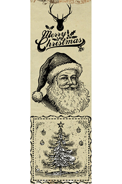 OEM Semn de Carte Craciun, 5x15 cm, 2 bucati, anii 80 inspirat