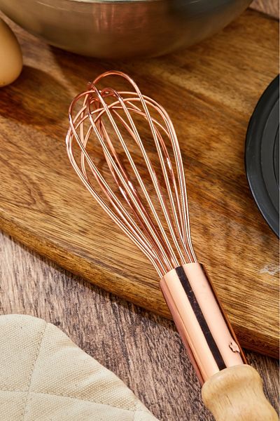 Cooker Wooden Handle Wire Whisk – Stainless Steel