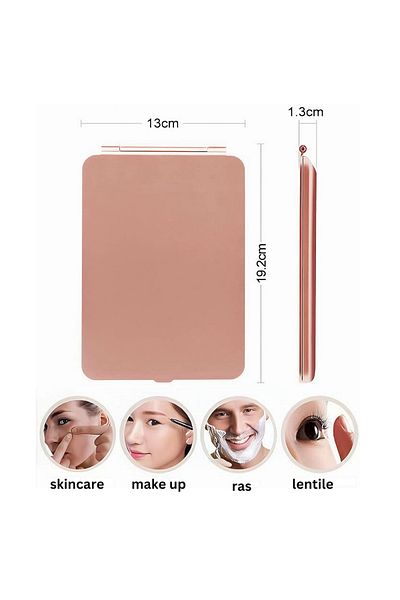 varioshop VarioShop® portable cosmetic mirror with LED lighting, Power 12 W, Charging time 2h, Operating time
