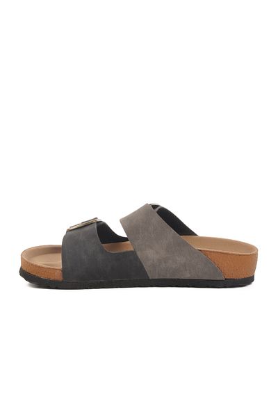 Pierre Cardin Gray Double Striped Women's Slippers Pc-7554 Z