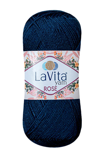 LaVita Yarn خيط حياكة يدوي من روز 100% أكريليك 100 جرام (5214 أزرق داكن)