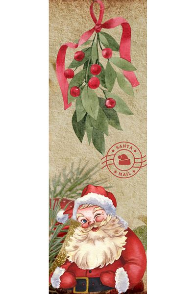 OEM Christmas Bookmark, 5x15 cm, 2 pieces, nostalgic vintage look