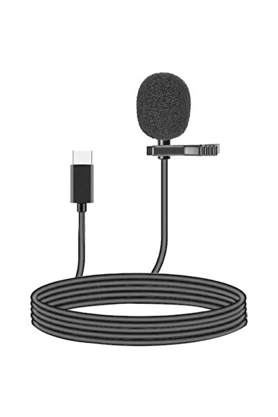 Bibilel Microfon Lavalier USB-C pentru telefon, cu clipsare, cablu de 1,5 m, ...