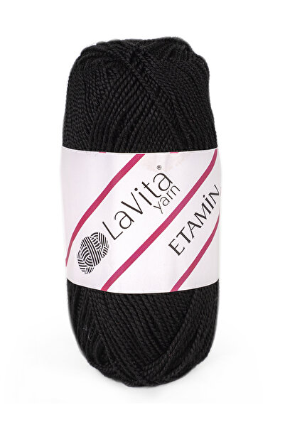 LaVita Yarn Etamin El Örgü İpi %100 Akrilik 30gr (9500 SİYAH)