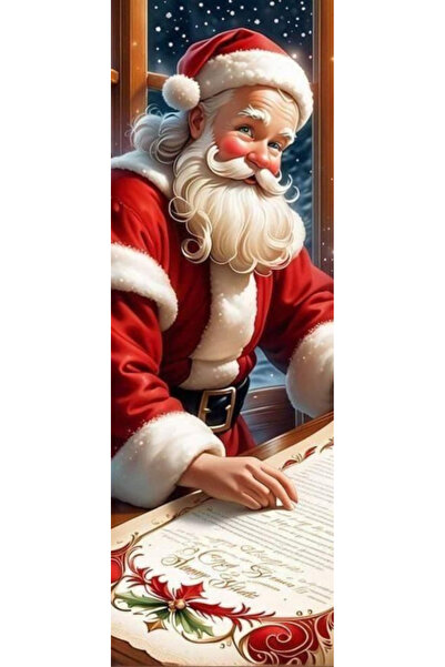 OEM Semn de Carte Craciun, 5x15 cm, 2 bucati, imprimeu retro