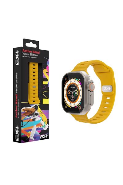NOA Curea din silicon Active Band pentru Apple Watch 44/46/49 mm | Galben