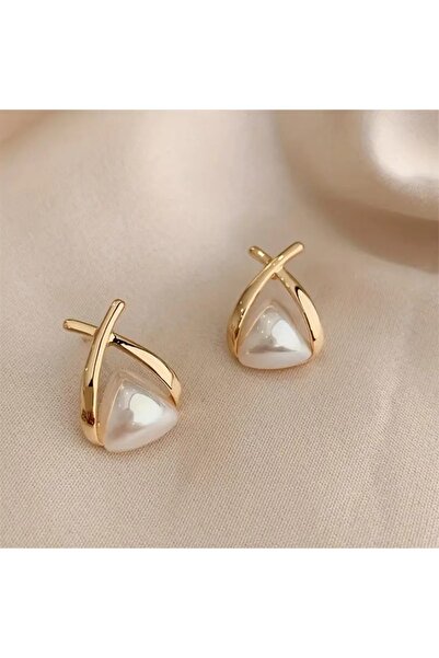 NEMOPHİLA İmitasyon İnci Kadın Çelik Küpe ve Haç Detaylı, Lüks ve Hafif Tasarım