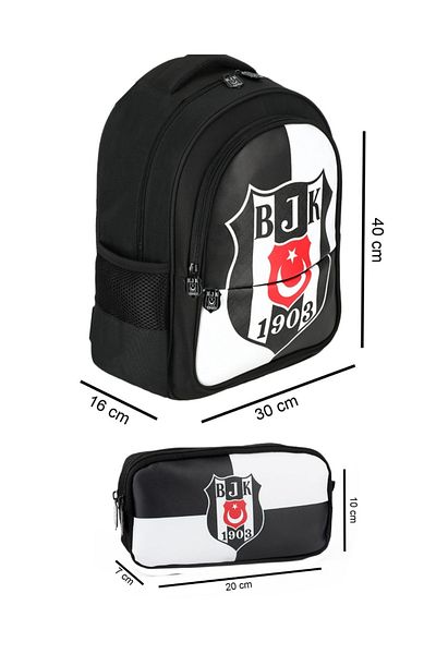 Next Plus Licensed Fan Beşiktaş Logo School Backpack + Pencil Case Set of Two