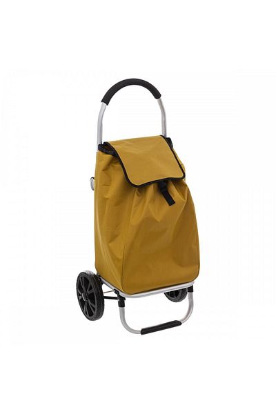5five Simple Smart Orleans shopping trolley, yellow, aluminum frame, 44.5 x 37 x H 98 cm. 50 liters