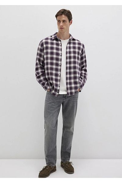 Mavi Men's Burgundy M0211646-90857 Checkered Shirt