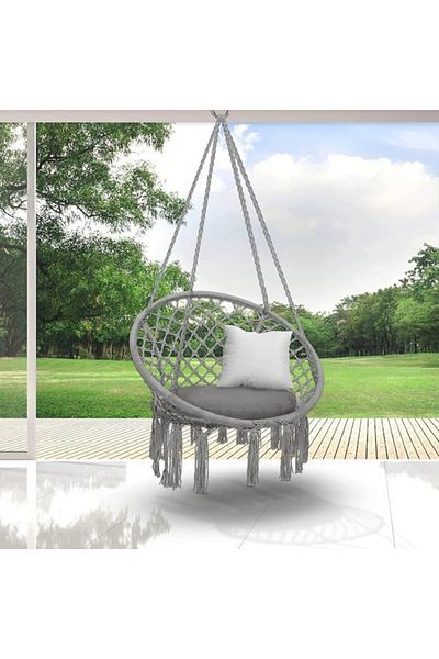 varioshop VarioShop® indoor/outdoor hanging hammock, for terrace, balcony, garden, metal frame
