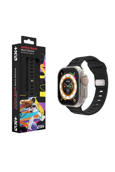 NOA Curea din silicon Active Band pentru Apple Watch 44/46/49 mm | Negru