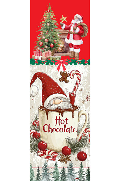 OEM Semn de Carte Craciun, 5x15 cm, 2 bucati, design Santa