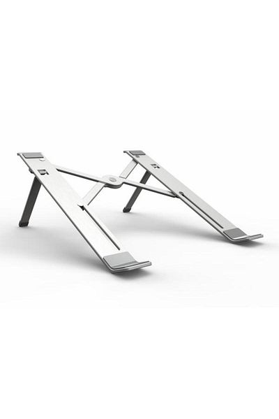 SERIOUX Laptop Stand SRXNCPU2, Aluminum, Compatible up to 15.6", 4 Adjustable Angles (Silver)
