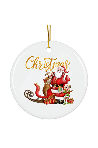 OEM Ornament Acrilic Craciun, 8 cm, brad decoratiune vintage