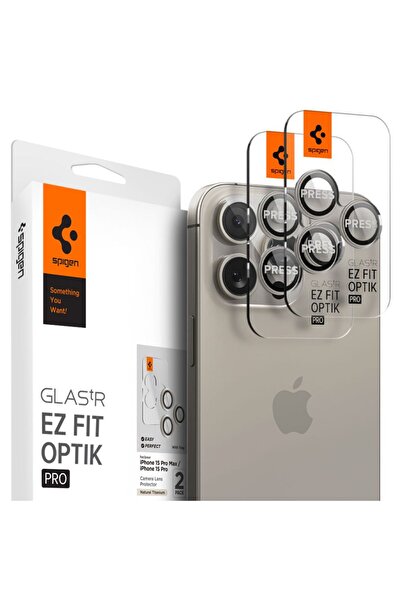 Spigen EZ FIT Camera Protective Film for Apple iPhone 15 Pro Max / 15 Pro, Tempered Glass, Full Glue