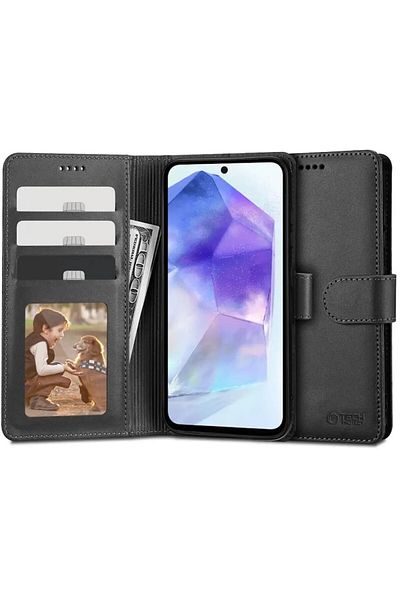 Tech-Protect Wallet Case compatible with Samsung Galaxy A55 5G Black