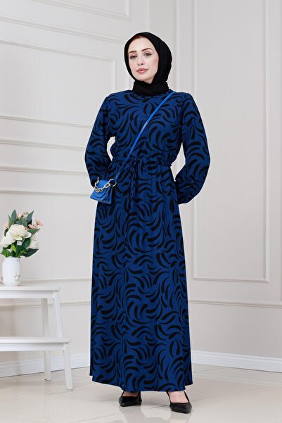Sevitli Rochie Karin cu tunel în talie-Saks Blue
