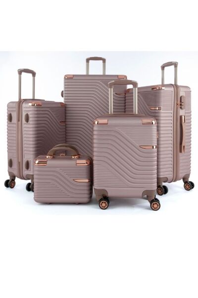 LİMRA 5-piece luggage set with 4 wheels, solid and modern design.