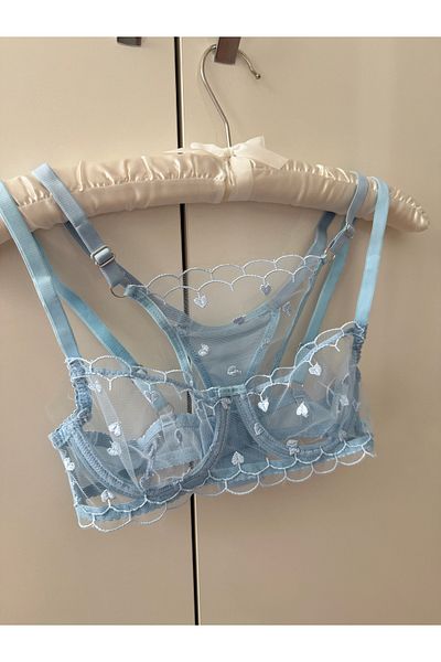 EDLİNGERİE Σετ Bralet με μοτίβο μπλε καρδιάς