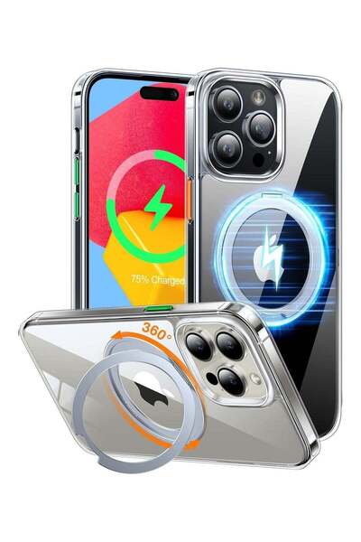 TORRAS جراب مغناطيسي قابل للدوران 360 درجة لهاتف iPhone 15 Pro، مناسب لـ MagSafe