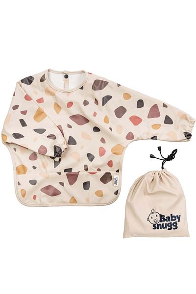 BabySnugg Waterproof bib with long sleeves, 6-36 months, Mosaic