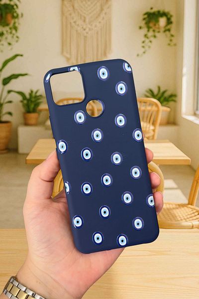 Vip Case Realme C25 - Evil Eye Bead Patterned Silicone Shock Absorbing Classic Protected Rubber Case277